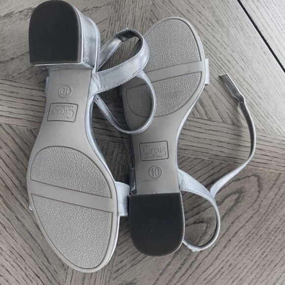 SAM EDELMAN CIRCUS Silver Ankle Strap 2 Inch Heel Holiday Perfect NW/O TAGS - Picture 2 of 6